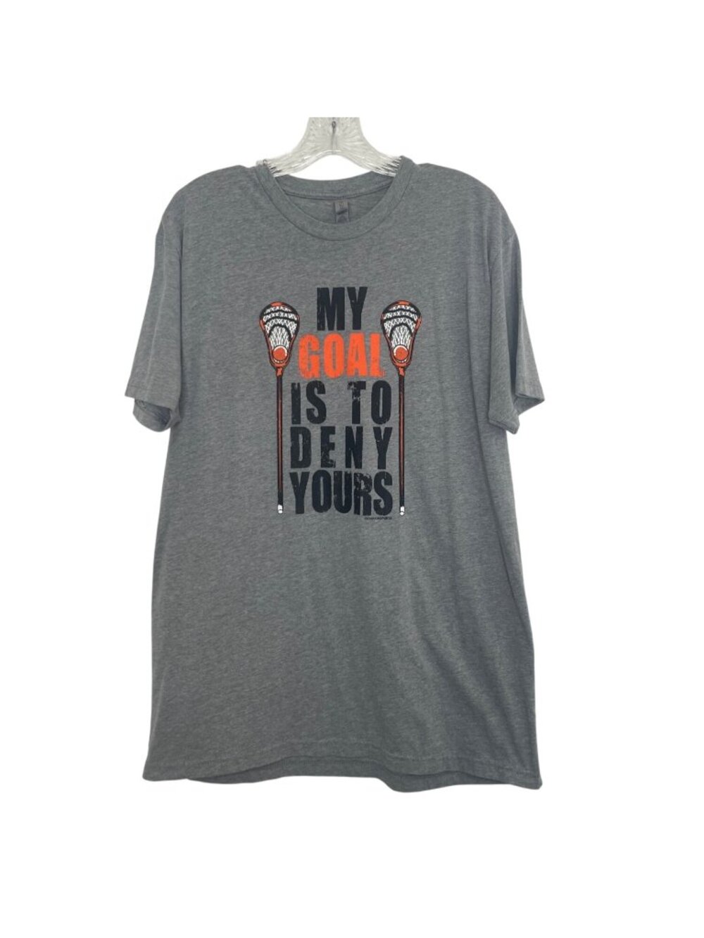 Lacrosse Graphic Tee Tshirt Large Gray My Goal Is To Deny Yours